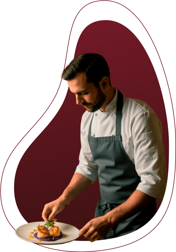 Chef preparing a dish